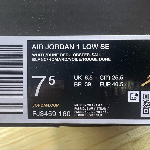 Nike Air Jordan 1 Low White Red Lobster FJ3459-160 Men's 7.5/ Wmns Sz 9 - Picture 10 of 10